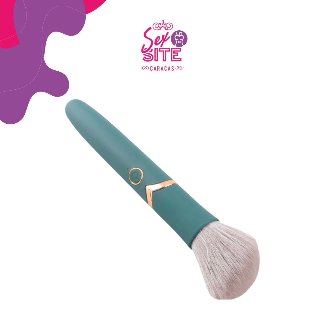 Vibrador en forma de brocha de maquillaje