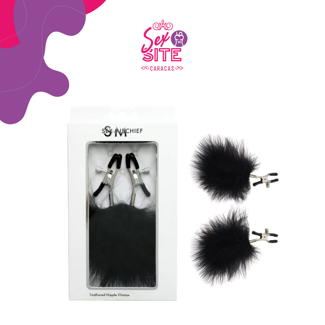 Sex & Mischief Pinzas Para Pezones Con Plumas