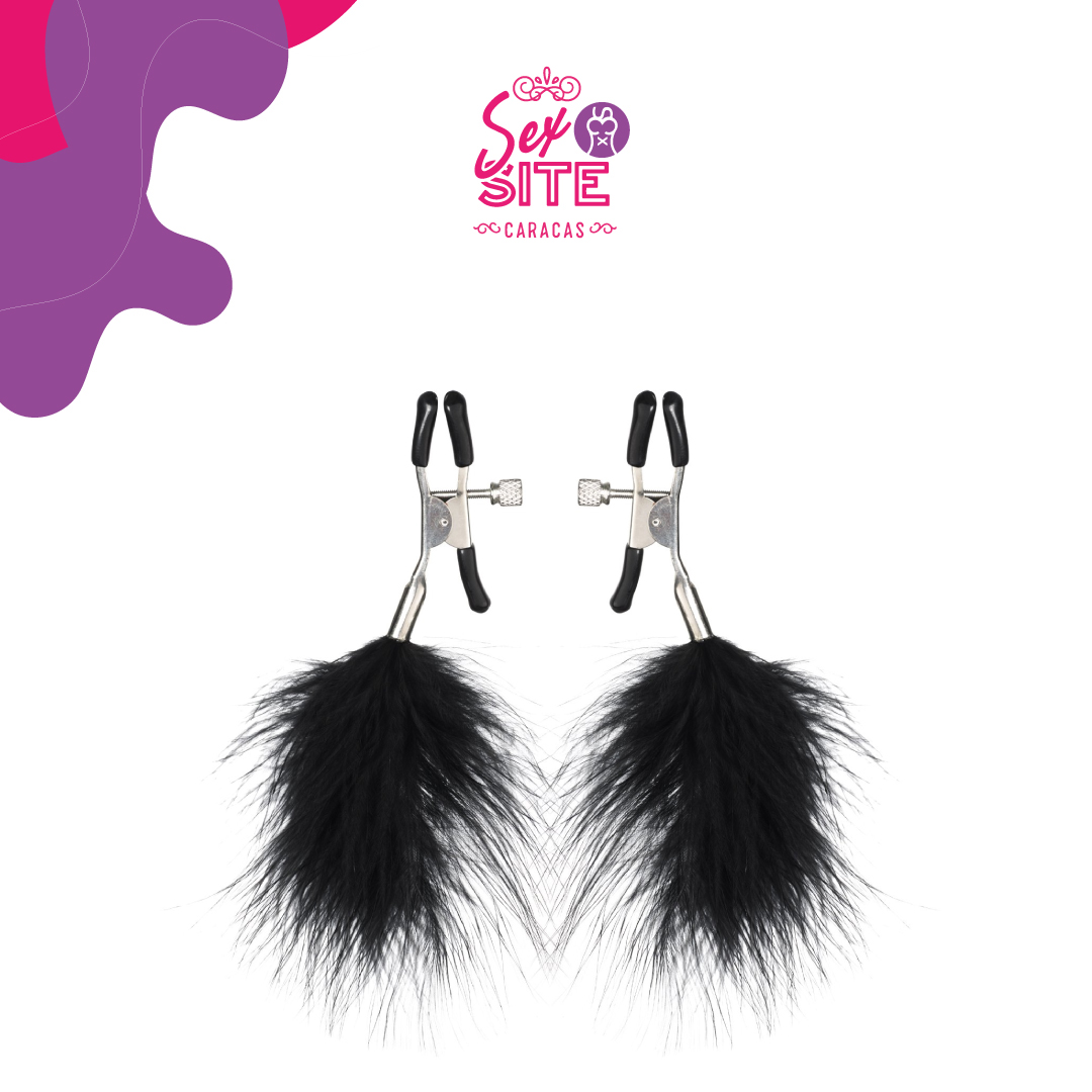 Feathered Nipple Clamps - Sex & Mischief
