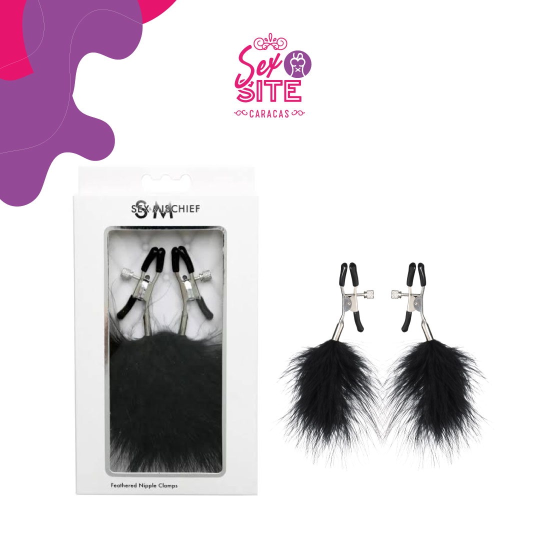 Feathered Nipple Clamps - Sex & Mischief
