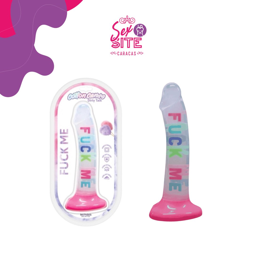 Cotton Candy Dirty Talk - "Fuck Me" Dildo