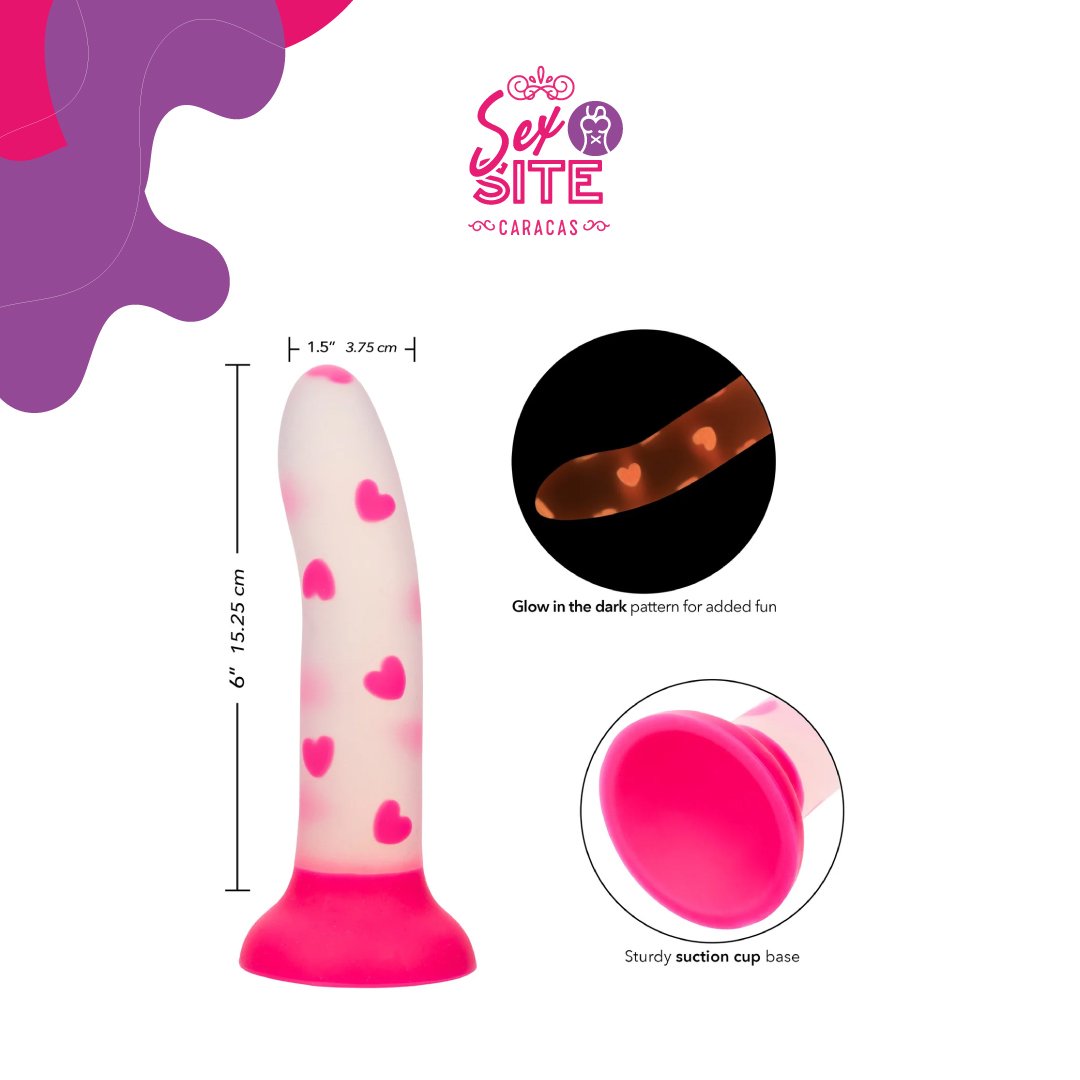 Dildo CalExotics Silicona Glow Stick - Heart - Imagen 3