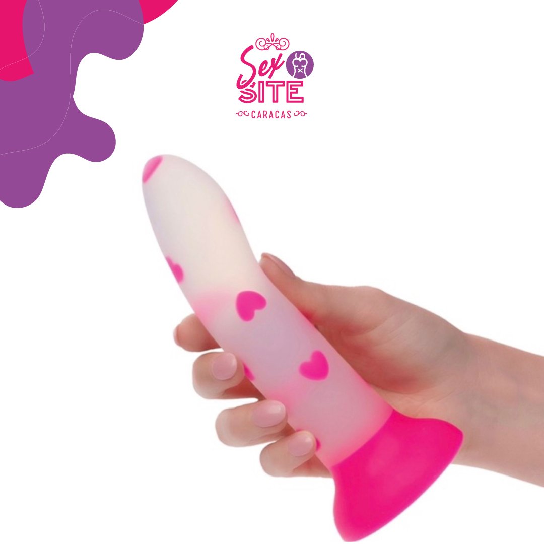 Dildo CalExotics Silicona Glow Stick - Heart - Imagen 4